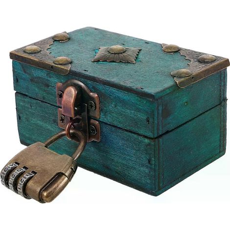 Vintage Schmuckkästchen aus Holz mit Schloss, 9 x 55 x 5 cm, Retro-Stil, Schatztruhe, kleiner Aufbewahrungsort für Schmuck und Erinnerungsstücke (1/4)
