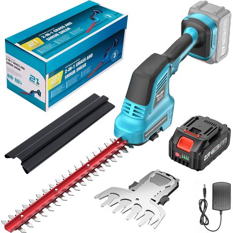 1 Taille-Haie 2 En 1, Moteur 4500RPM, Lame Acier SK5, Batterie 4000mAh, Pour Haies Et Pelouses (1/5)
