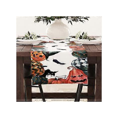 Halloween-Tischläufer, Leinen, Festtagsdekoration, Heimdekoration, Tischdecke, Schranktischdecke, Couchtischdecke (23ZQ4-13)