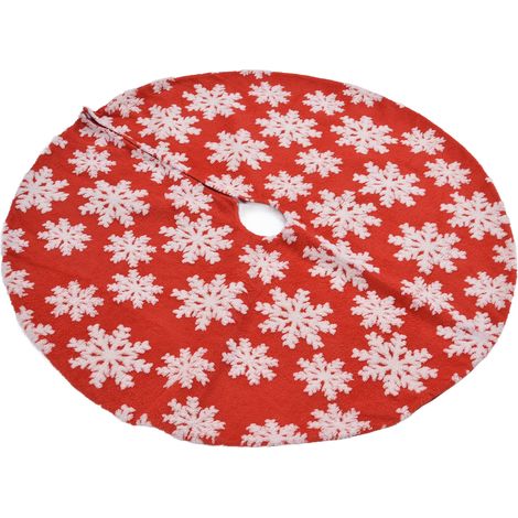 Jupe de sapin de Noël blanche à motif flocons de neige, tapis de sapin pour décorations de fêtes de fin d'année, 122 cm / 48 pouces (1/5)