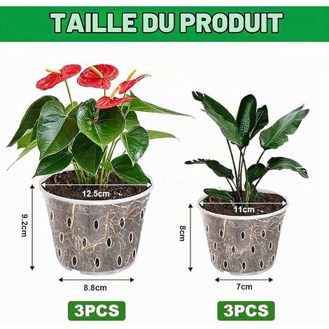 Transparent Orchid Pots, 11/12.5 cm, Plastic Flower Pots with Drainage Hole, Round Indoor Plant Pot, Botanic Orchid Pots, for Balcony, Garden, Office, Horticulture (1/4)