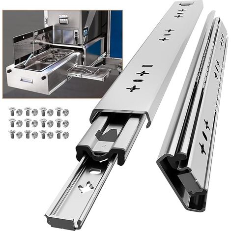 Glissiere Pour Tiroir Charge Lourde 400 mm Pour Camping Car & Van Latéral Charge max 120 kg Coulisse de Tiroir Sortie Totale Rail Coulissant Glissière a Bille 1 Paire(2 pièces) (1/5)