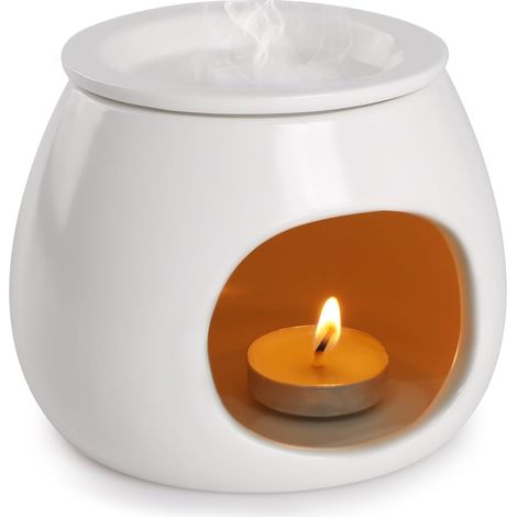Brûleur à cire, diffuseur d'arômes en céramique pour huile essentielle, brûleurs en céramique pour cire, support pour aromathérapie, diffuseur pour bougie chauffe-plat, huile essentielle, brûleur à bo (1/3)