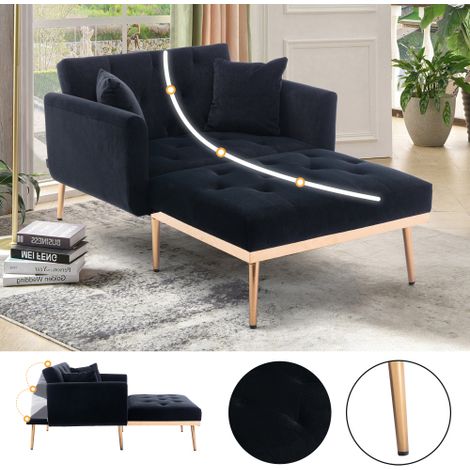Fauteuil de style oune, Dossier réglable Fauteuil Chaise longue, Canapé pliable Chaise, convient pour salon chambre étude chambre Fauteuil (1/5)