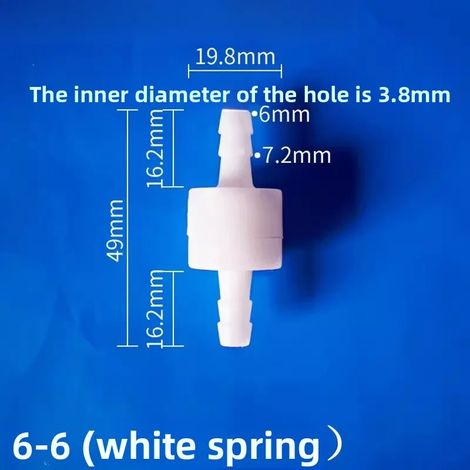 (N) Clapet anti-retour en plastique pour eau, vanne unidirectionnelle, vanne d'arrêt d'eau, clapets anti-retour en ligne pour carburant, gaz et liquides (2 pièces) (1/5)