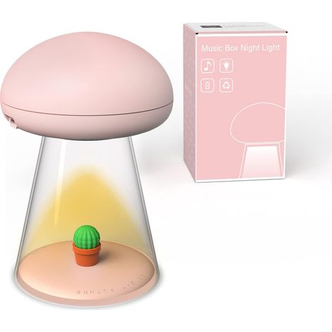 Baby Night Light, Kawaii Baby Lamp, Kids Night Light, Kids Lamp with 7 Color Changing And Dimming Functions, Usb Charged Baby Night Light, Mushroom Shape, With Music (1/5)