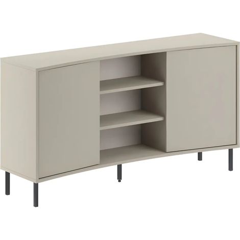 Madia con frontale curvo 2 ante e vani a giorno in finitura cashmere 150x40x81.5H Frem (1/4)