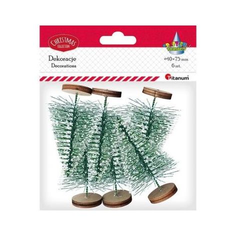 Alberi di Natale innevati 7x4cm Set di 6 eleganti decorazioni per