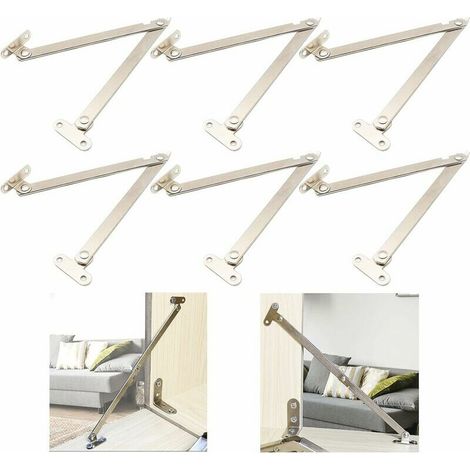 3 Paire Charnière de Porte de Placard Pliante, Acier Inoxydable Armoire Porte du Meuble Support Charnière, Charnières à Rabat, pour Support D'armoire, Armoires de Cuisine, Armoire(Argent) (1/5)
