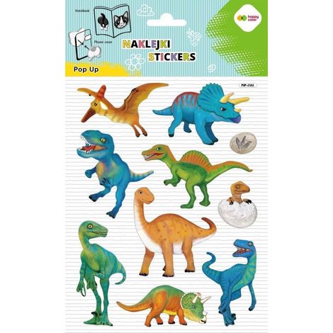 3D-Pop-Up-Dinowelt-Aufkleber 146 x 240 fröhliche Farben