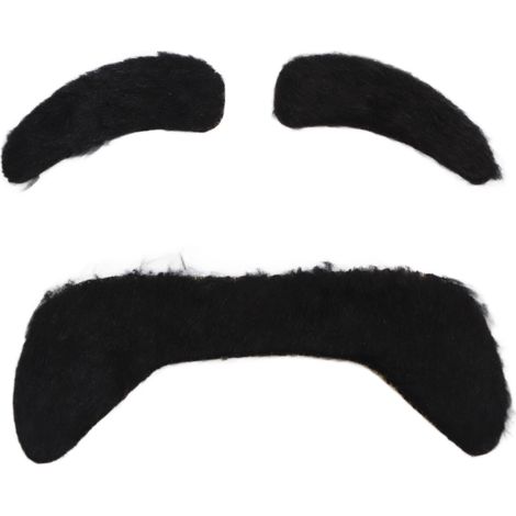 Fausses moustaches autocollantes pour sourcils et barbe, décoration de fête cosplay, lot de 2 pièces (1/5)