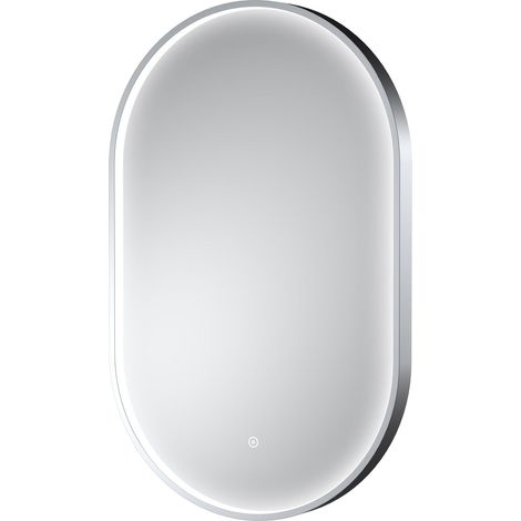 Hudson Reed Columba Chrome Inset Framed LED Touch Sensor Bathroom Mirror 800mm H x 500mm W
