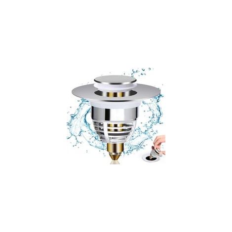 Tapón universal para desagüe de lavabo, tapón emergente con 2 juntas para bañera, cocina y fregadero (orificio de desagüe de 3242 mm).