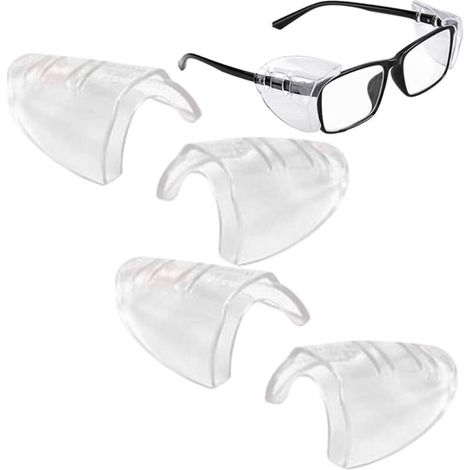 Lot de 2 Paires de Protections Latérales Transparentes Universelles pour Lunettes de Sécurité - Pour Petite et Moyenne Taille (1/4)