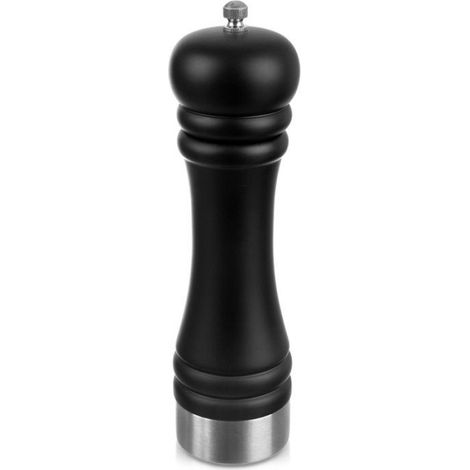Moulin À Épices - Manuel - Bois D'hévéa Noir - Céramique - Réglable - 21,5 cm x 6 cm - 1 Pièce (1/5)