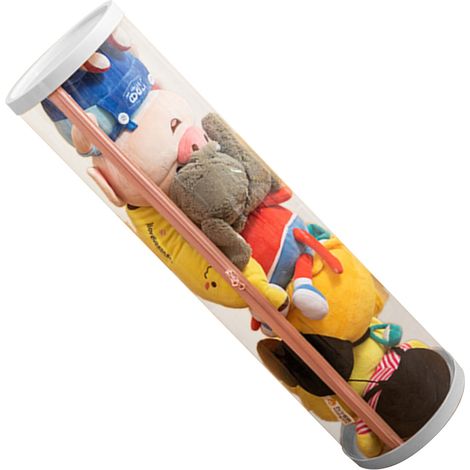 Rangement pour peluches, seau décoratif transparent avec fermeture éclair, organisateur de poupées en peluche pour chambre à coucher (1/5)