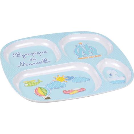 Assiette 4 Compartiments "Olympique de Marseille" 24cm Bleu