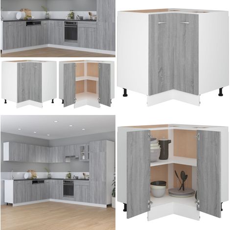 Küchenschrank Lyon Grau Sonoma 75,5x75,5x81,5 cm Holzwerkstoff - Holzwerkstoff - Küchenutensilien (1/5)