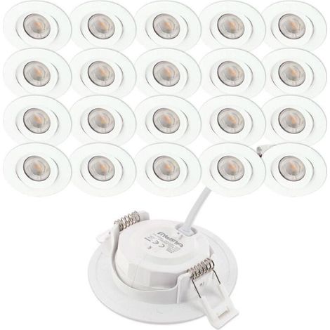 Spot Led Plafond Encastrable, 20 Spots Encastrables LED ASTURIE Orientable, Spot LED Encastrable Orientable (1/4)