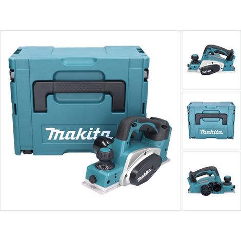 Makita – Rabot électrique 18V – Moteur Brushless – Profondeur réglable 0-2mm – Pour bois dur et teck – Coffret MAKPAC 3 inclus