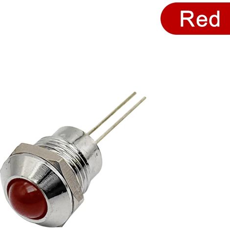 (Rouge - 220 V) Voyant LED rond en métal de 12 mm pour petits équipements, panneau de signalisation, témoin lumineux d'avertissement (1/5)