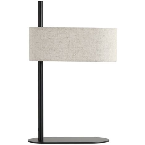 Lampe de table Hessian noir avec abat-jour en lin - EU30501BK (1/3)