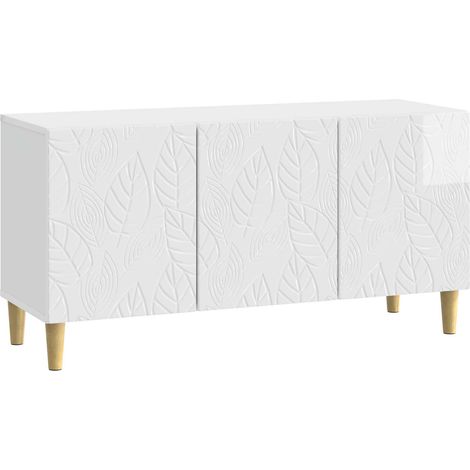TV Cabinet 99 x 34.5 x 50 cm High Gloss White Engineered Wood vidaXL