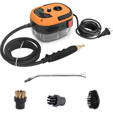 Limpiador a vapor de mano de 2500 W, limpiador a vapor de alta presión con accesorios para muebles de cocina, baño y coche.
