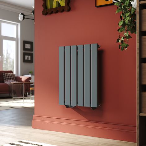 SONNI Heizkörper aus Stahl Design Heizkorper Paneelheizkörper Vertikal Einlagig Anthrazit Flachheizkörper 600x465mm, 355W (1/5)