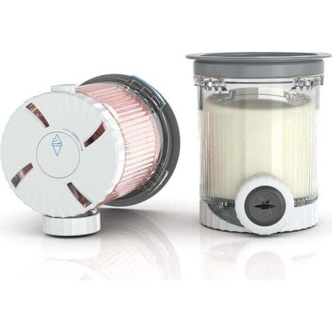 Lot de 2 Pots et Couvercles Compatibles Lave-Vaisselle pour Sorbetière NC700 Machine à Glace Molle (1/4)