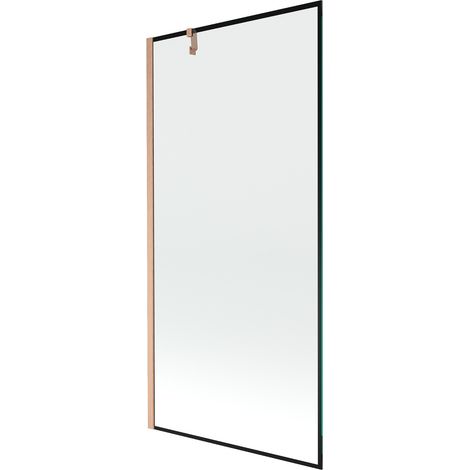 Mexen Next Badewannen-Paravent 1-flügelig 90 x 150 cm, schwarzes Muster, gebürstetes Kupfer - 895-090-000-00-70-65 (1/5)