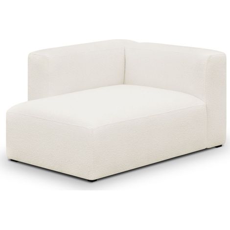 Méridienne d'angle à gauche modulable en tissu bouclé beige - Modulo (1/4)