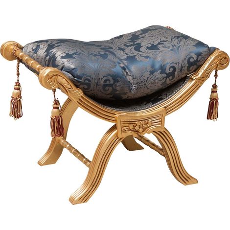 Louis XVI French style solid beech wood footstool