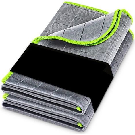 50x40 CM Chiffons Microfibre Carbone Voiture Professionnel Efficace, Serviette 5X Detailing Auto Moto, Lingette Essuie Verre Vitre (1/4)