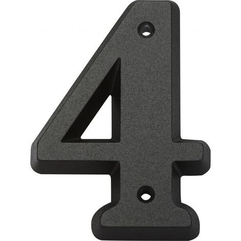 Zahl 4 in mattiertem Zamak H.8 x B.4,5 cm Centrale Brico