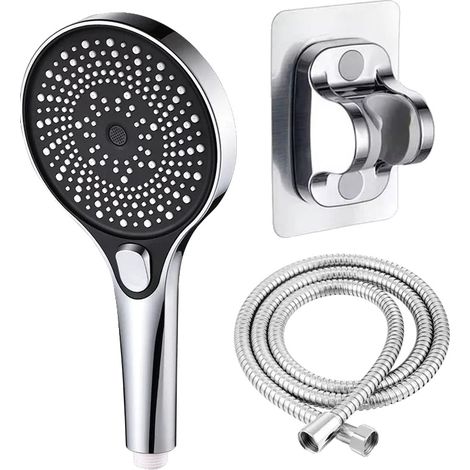 Doccetta a mano, 3 modalità di getto regolabili, facile installazione, Silver Suit D (1/2)