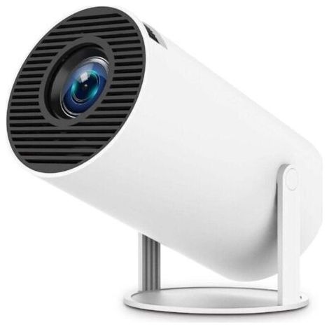 Projecteur vidéo 4K - Mini projecteur portable Android 11, Wi-Fi 6, Bluetooth 5.0, HD 1080p, avec correction automatique du trapèze vertical, rotation à 270°, compatible TV Stick, HDMI, USB, PS5 (blan