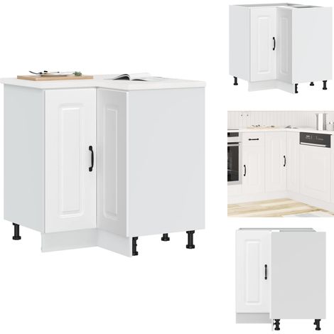 Armoire d'angle de cuisine Kalmar blanc bois d'ingénierie - Armoire D'angle De Cuisine - Armoires D'angle De Cuisine - Armoire D'angle - Meuble D'angle (1/5)