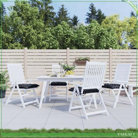 361547 Coussins de chaise lot de 4 carreaux noir 50x50x7 cm (1/5)