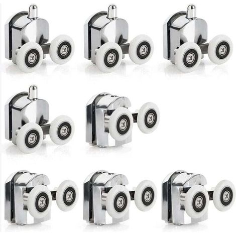 Ulisem8 Rollen für Duschschiebetüren, Zinklegierung, Duschschiebetürrolle, 23 mm Durchmesser, Zwillingsräder, Ersatz für Badezimmer (1/4)