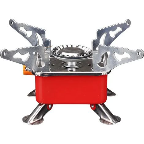 Mini réchaud carré idéal pour le camping, gaz portable, brûleur à cassette pliable, sûr et durable, petit réchaud carré intégré, réchauds de cuisson portables (1/4)