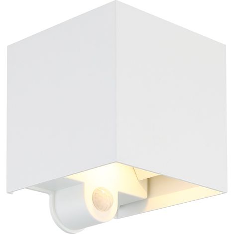 LED Außenleuchte Wandleuchte Gartenleuchte Bewegungsmelder Weiß Aluminium IP54 (1/5)