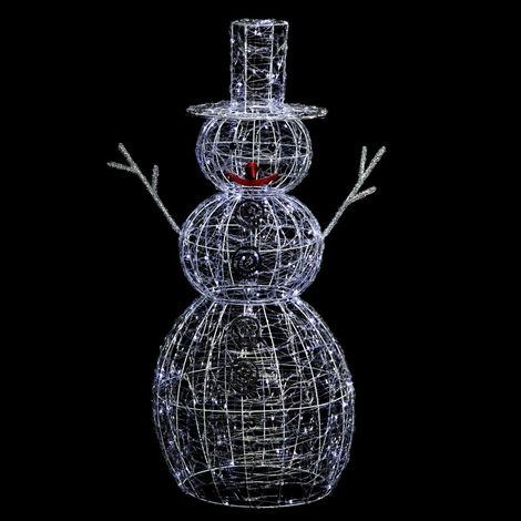 Forme acrylique bonhomme de neige 3D lumineuse 200 LED H.120cm extérieur - Feeric lights & christmas (1/4)