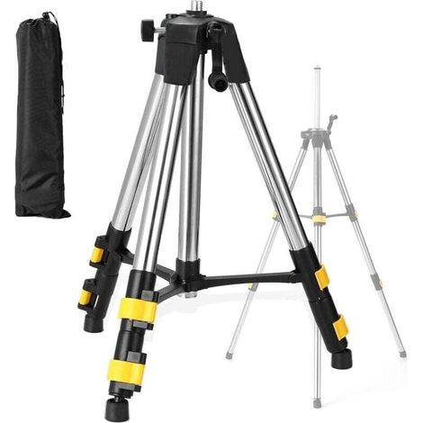 1.2M Trépied de Niveau Laser, Filetage 5/8", Trépied d'Arpentage Robuste pour Scanner Niveau Laser de Construction, Pieds Rétractables (1/4)