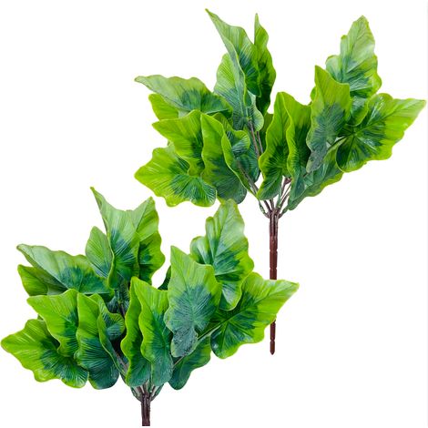 Alocasia vert clair - Bouquet de feuilles d'Alocasia, épi de 38 cm (1/5)