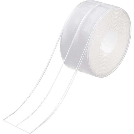 Bande d'étanchéité pour salle de bain, bande d'étanchéité transparente et étanche pour salle de bain, bande d'étanchéité auto-adhésive, 3,2 m x 38 mm, résistante à la moisissure avec support adhésif,