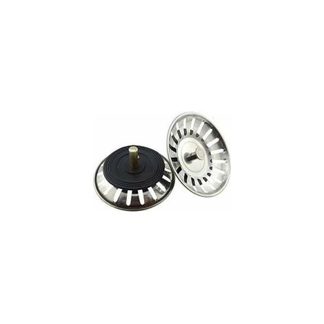 tapones de drenaje universales de 8 cm con cesta, de acero inoxidable, para fregadero de cocina y baño. Tapón de drenaje de doble capa. (1/4)