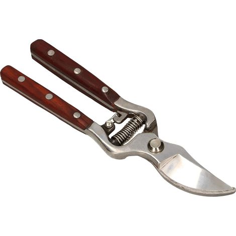 Sécateur, cisaille à haie en acier, manche en bois, 22 cm, cisaille à haie, sécateur à rosiers, sécateur de jardin, utilisé pour la taille des branches.-AquaForge (1/5)