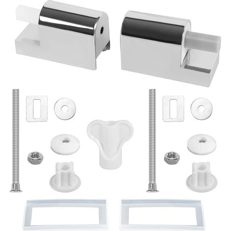 WC-Sitz-Befestigung, Set mit 2 WC-Sitz-Scharnieren, universellen WC-Sitz-Scharnieren, Soft-Close-Toilettensitz-Scharnieren, Ersatz-Befestigungsset (1/5)