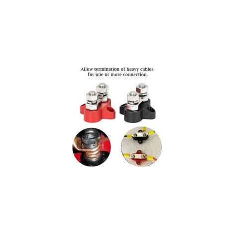 M8 48V Klemmenblock-Set, isolierte Klemmenbolzen für Stromschienen, Doppelausführung, Stromverteilung, feste Plus- und Minus-Klemmen für Lkw, Wohnmobile und Boote - Crezuo